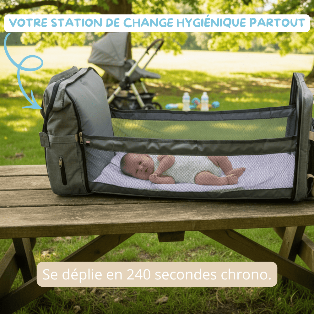 Sac à Dos à Langer Bébé – Le Lit Dépliable NIDOU nidou